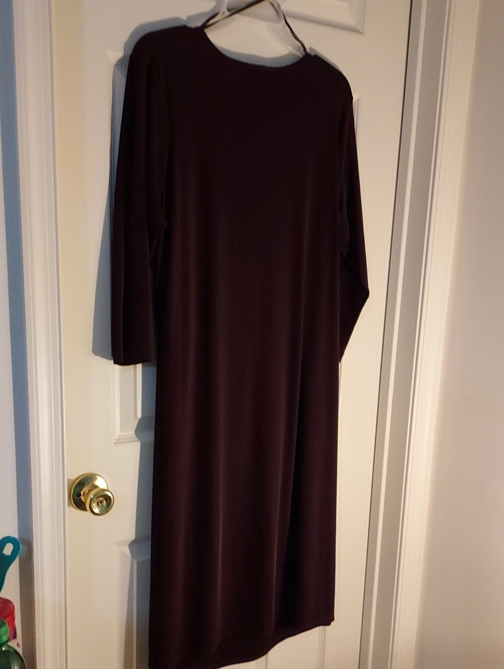 Classic Draped Midi Dress in Deep Plum - Picture 4 of 6